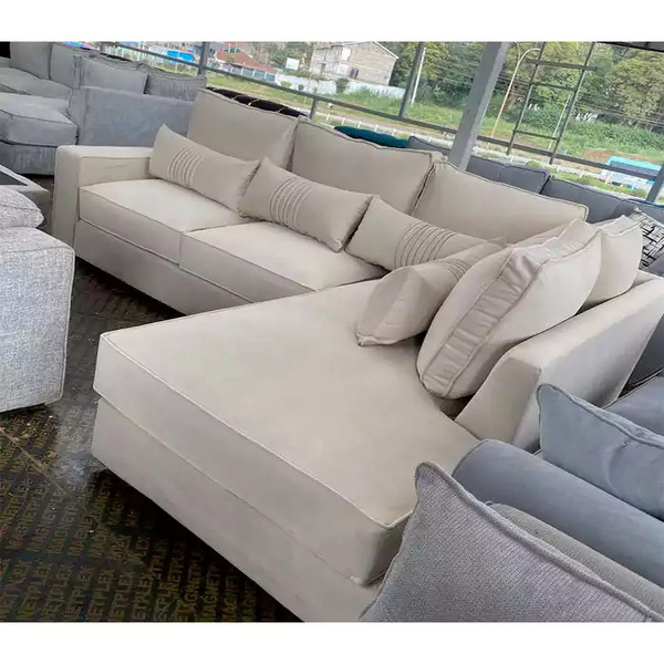 6 seater Leipzig grey L shaped sofa