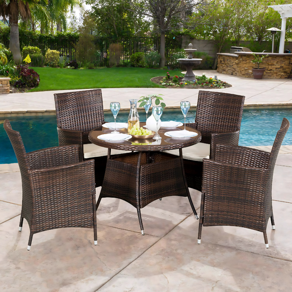 Rattan 4-Seater Outdoor Patio Set
