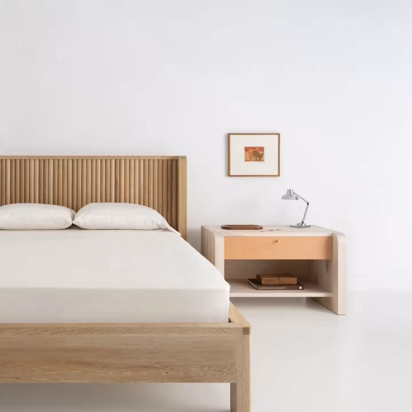 Solid White Oak Slatted Bed alternate view