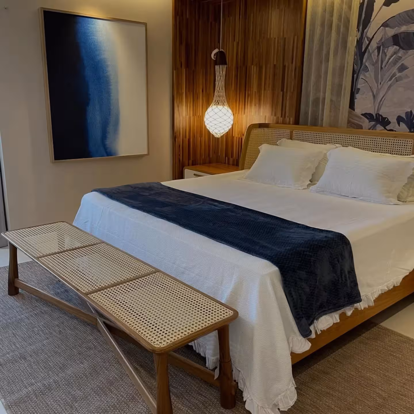 5 x 6 Rattan Bed with Rattan Headboard & Footboard