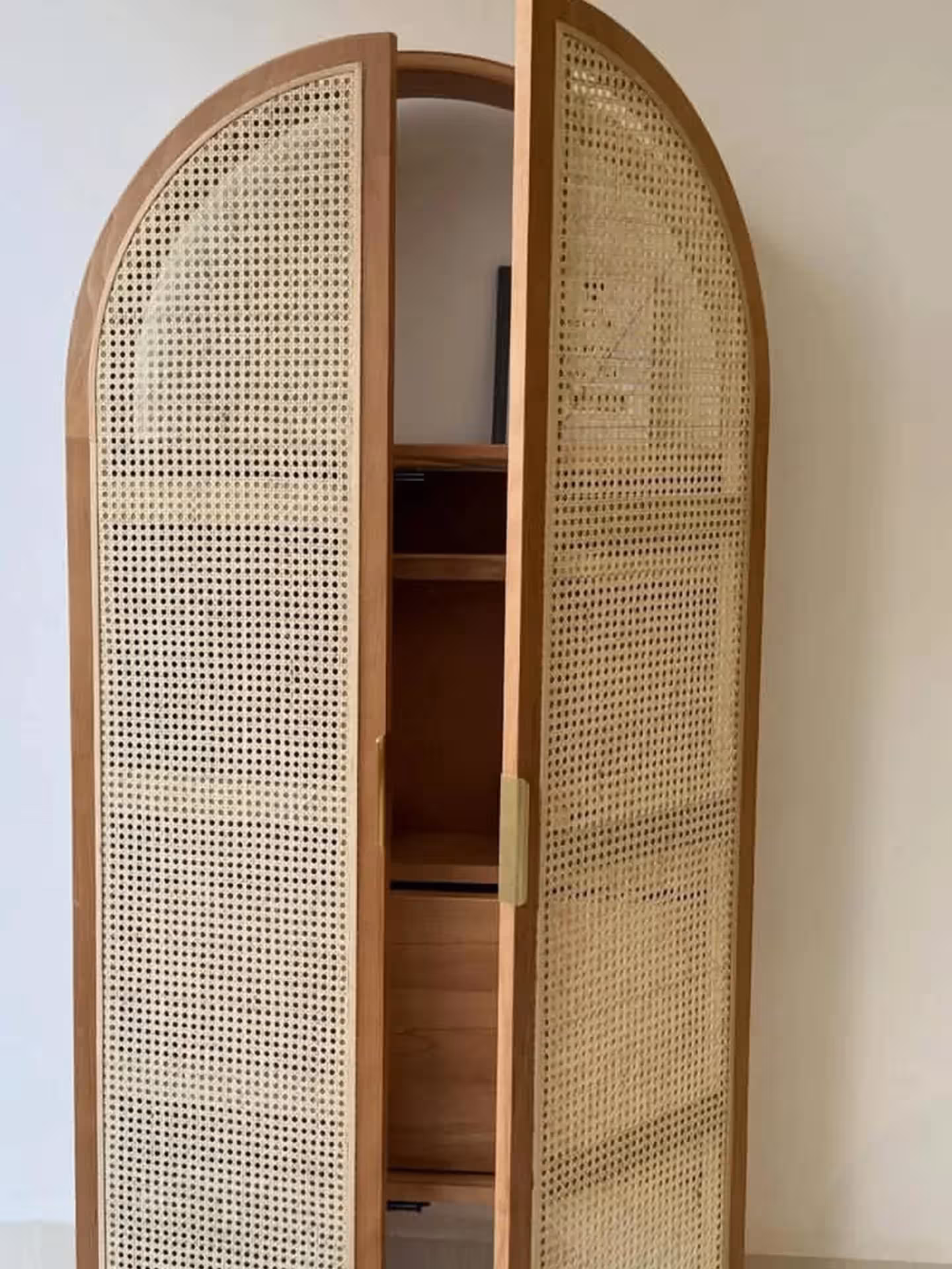 Rattan Foldable Desk Cabinet Hideaway