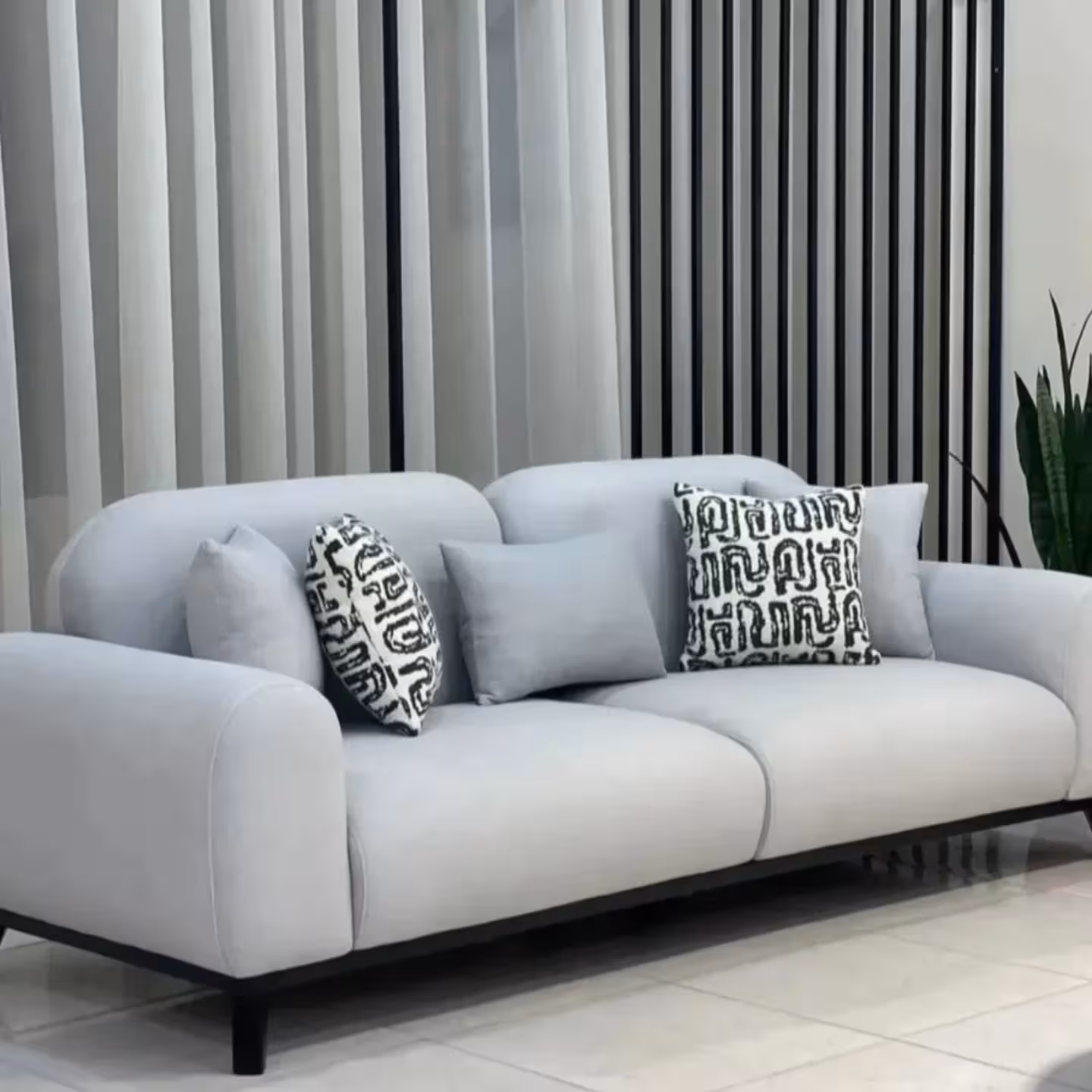 Light Grey Fabric 7-Seater Sectional Sofa alternate view