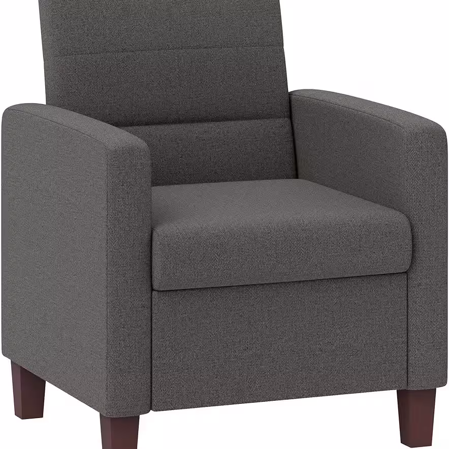 Dark Grey Modern Armchair with Plush Seat Cushion