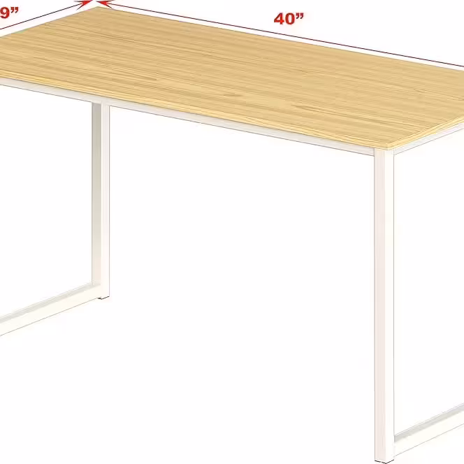 40-Inch Oak & White Modern Computer Desk