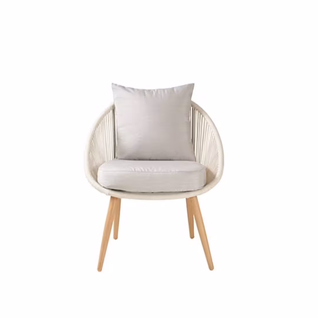 Elegant Grey Rope Woven Outdoor 4-Piece Sofa Set & Table