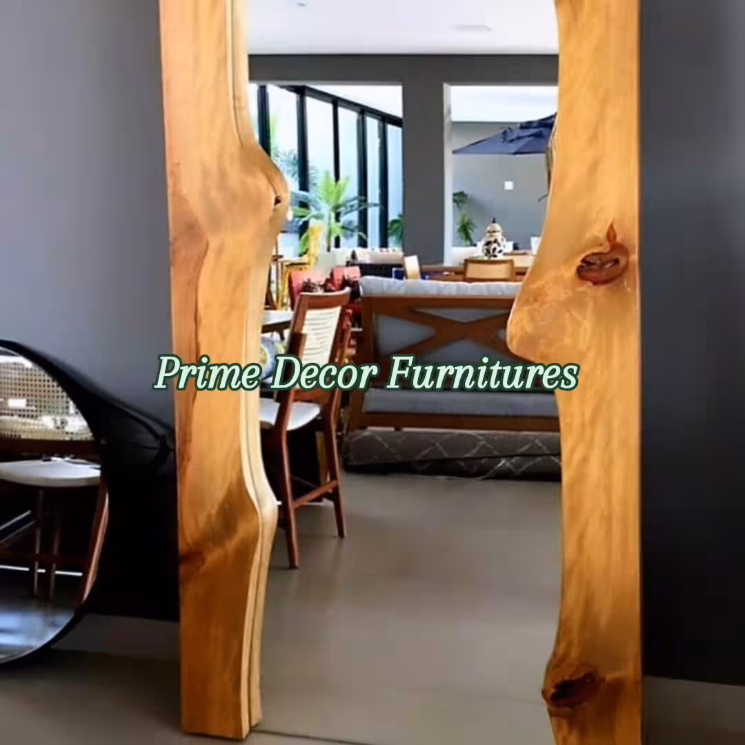 Stunning Full-Length Live Edge Wooden Wall Mirror
