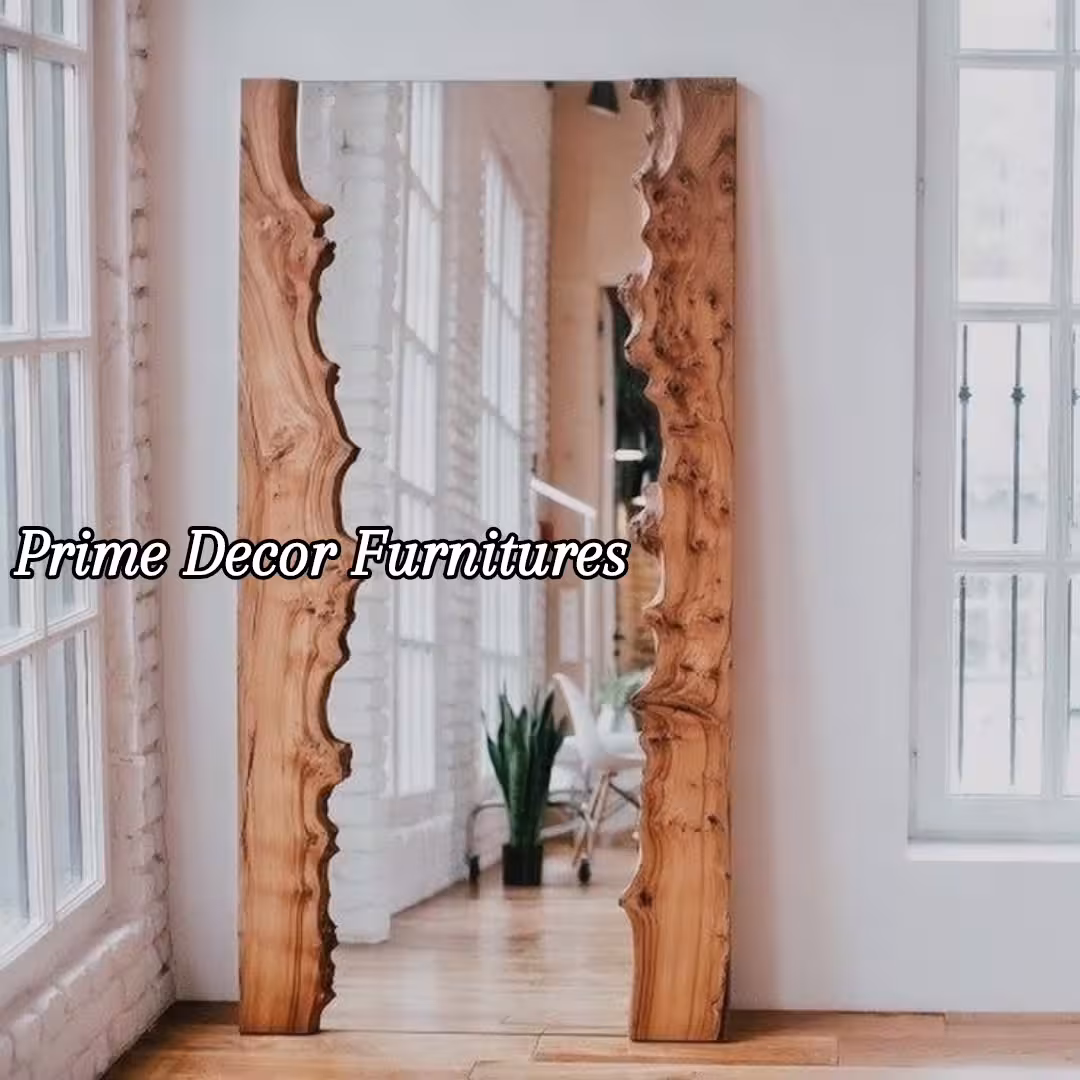 Stunning Full-Length Live Edge Wooden Wall Mirror alternate view