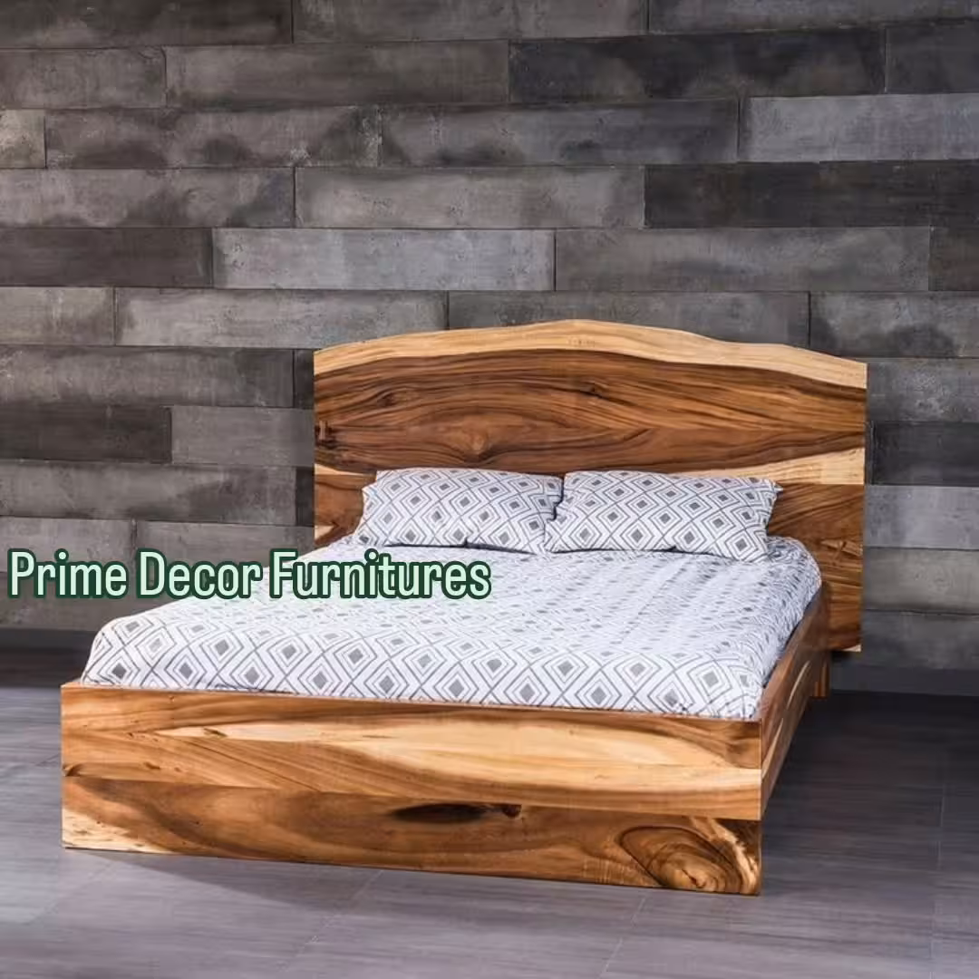 Rustic Live Edge Solid Wood Platform Bed Frame
