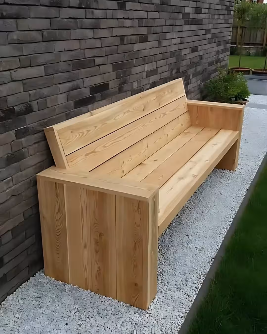 Modern Robust Timber Garden Settee Outdoor Bench