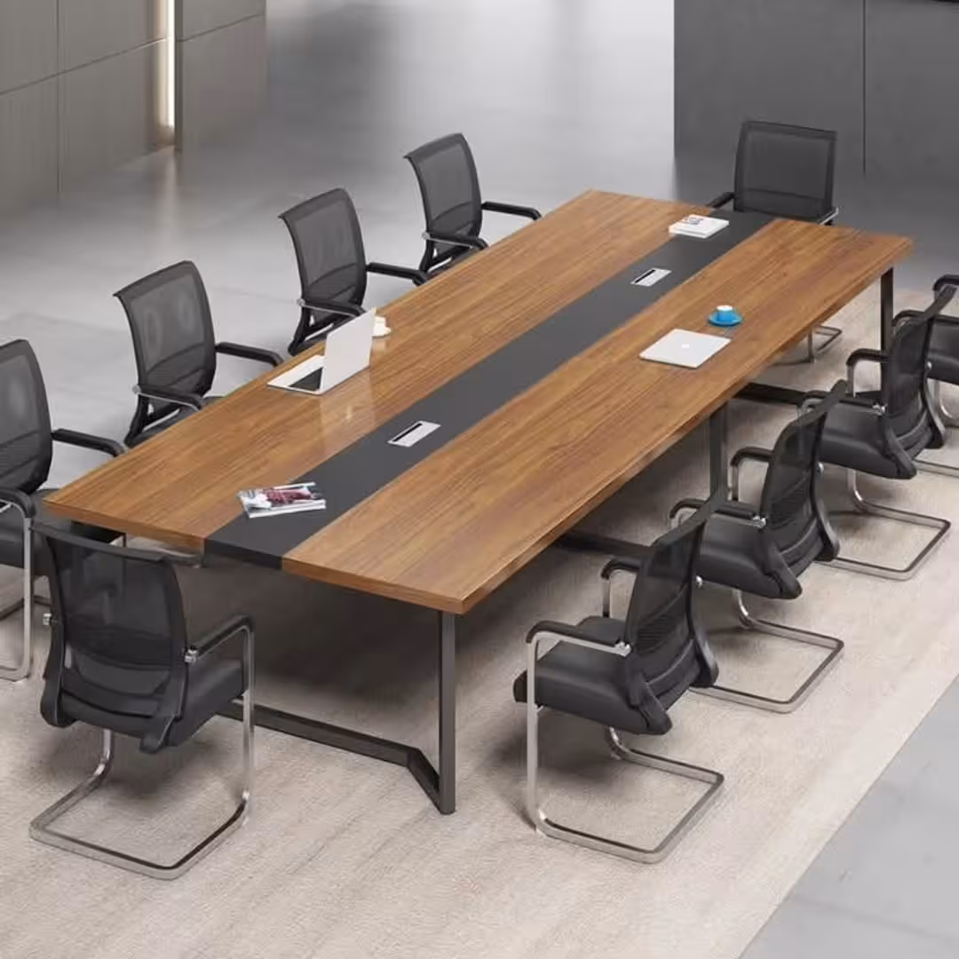 Modern Executive Boardroom Conference Table with Cable Management