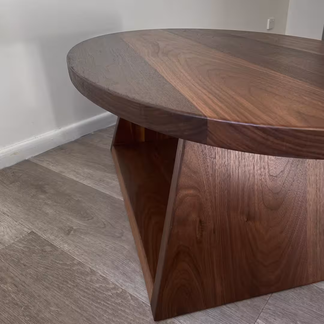 The Ellipse Geometric Solid Wood Coffee Table