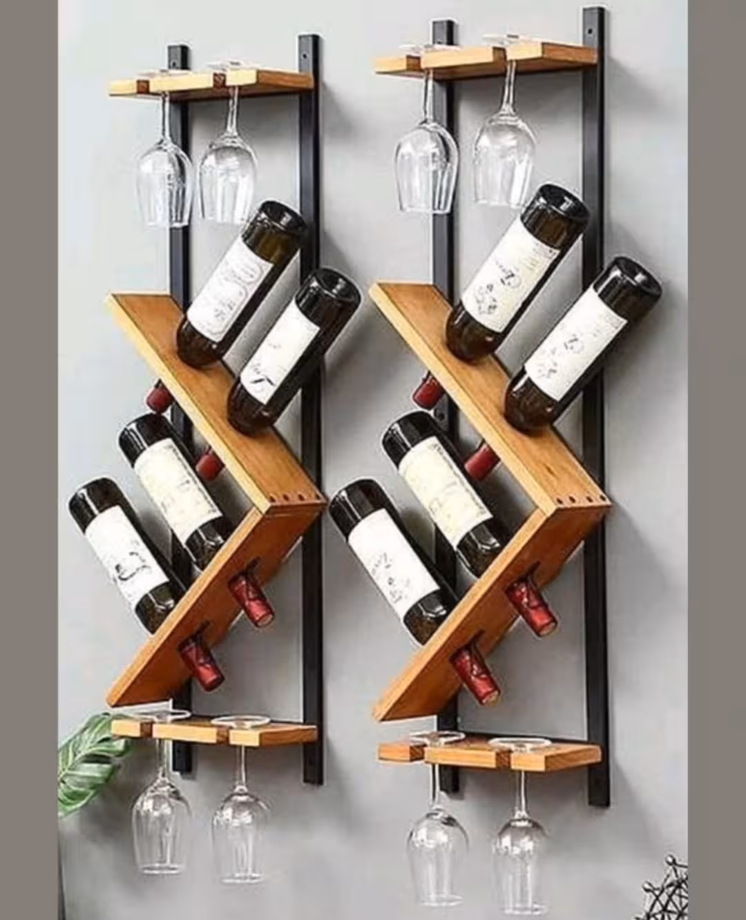 The Vertigo Zig-Zag Wall-Mounted Wine & Stemware Rack
