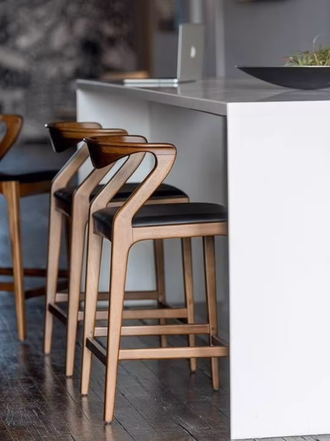 The Horizon Curved Walnut Island Chair