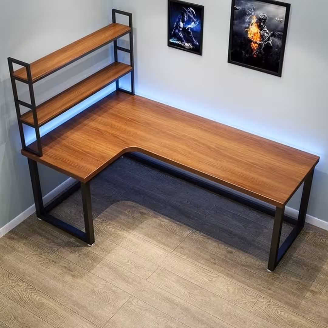 The Vertex L-Shaped Executive Command Desk with Integrated Hutch