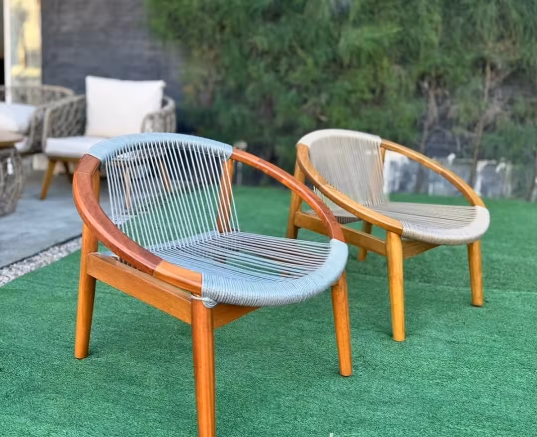 The Solstice Teak & Nautical Rope Lounge Chair