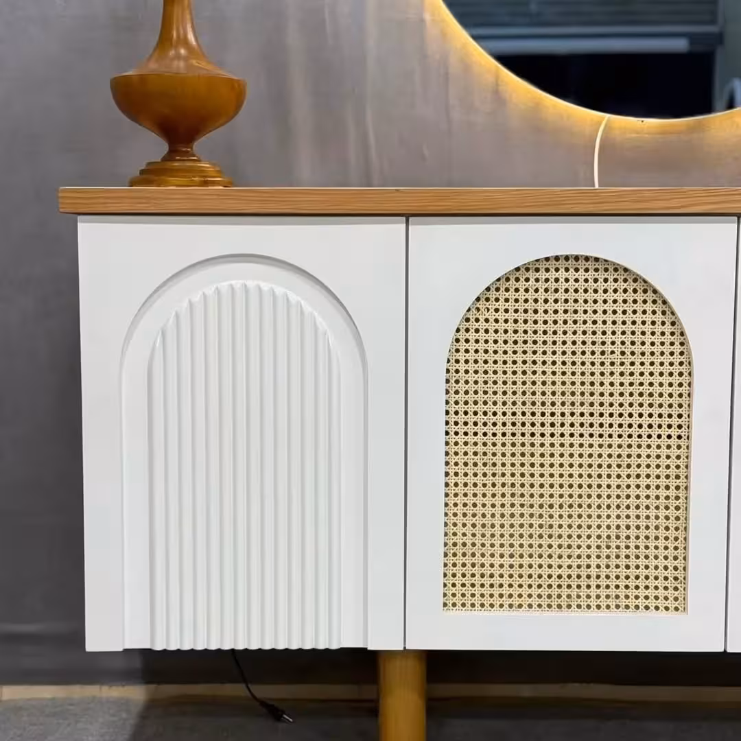 The Bohemian Rattan Arch Storage Console