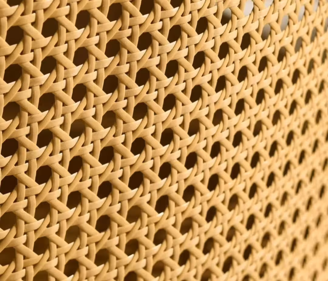 The Solari Cane-Inlay Round Coffee Table