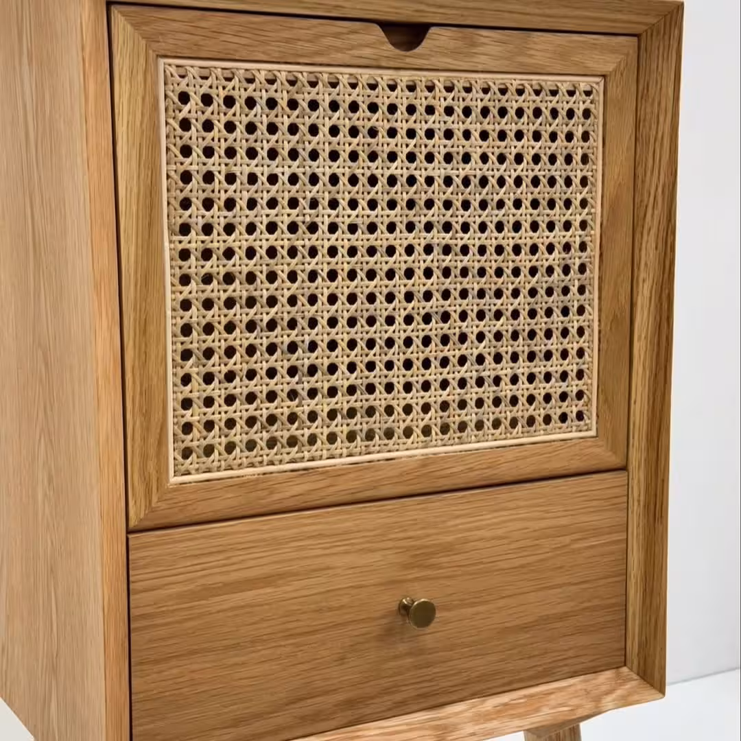 Solari Handwoven Rattan Bedside Table