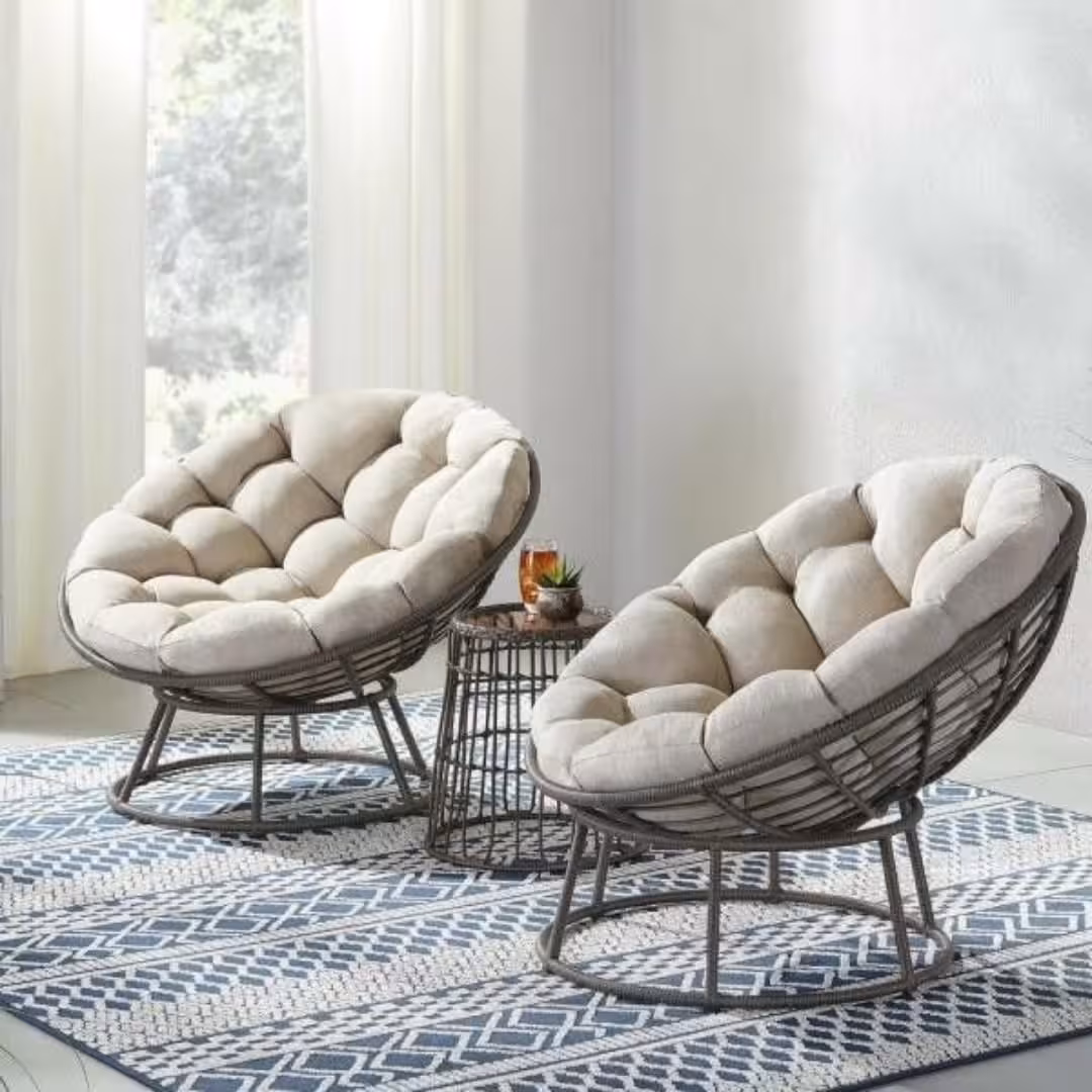 Cloud-Nest Hand-Woven Papasan Chair