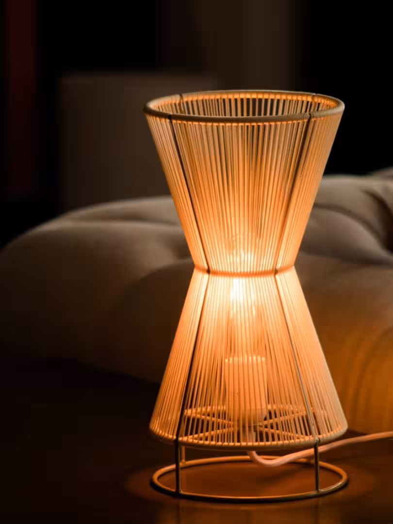 Lumina Hourglass Woven Table Lamp