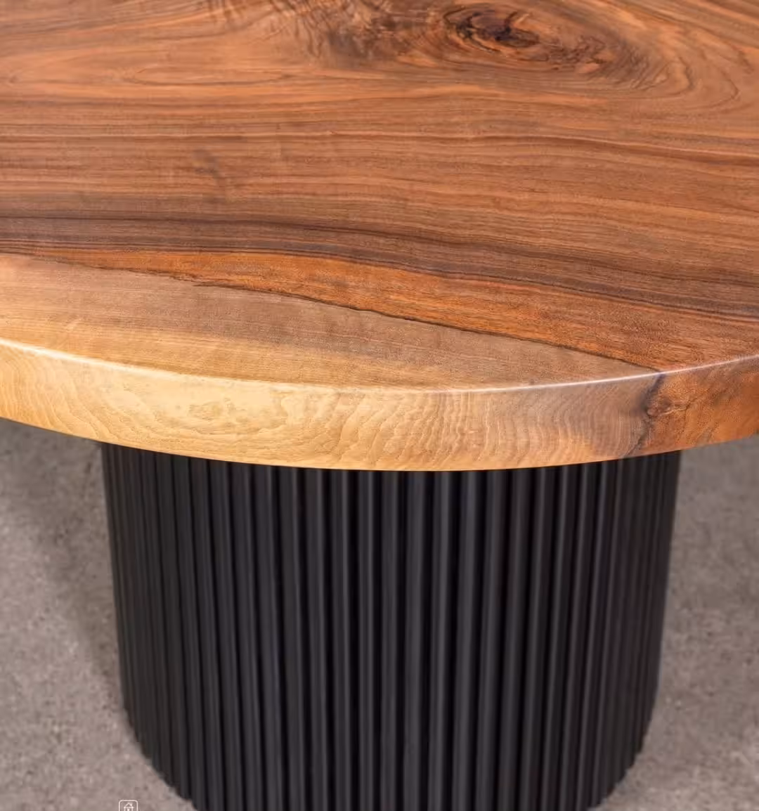 Affluent Elegance Fluted Pedestal Dining Table