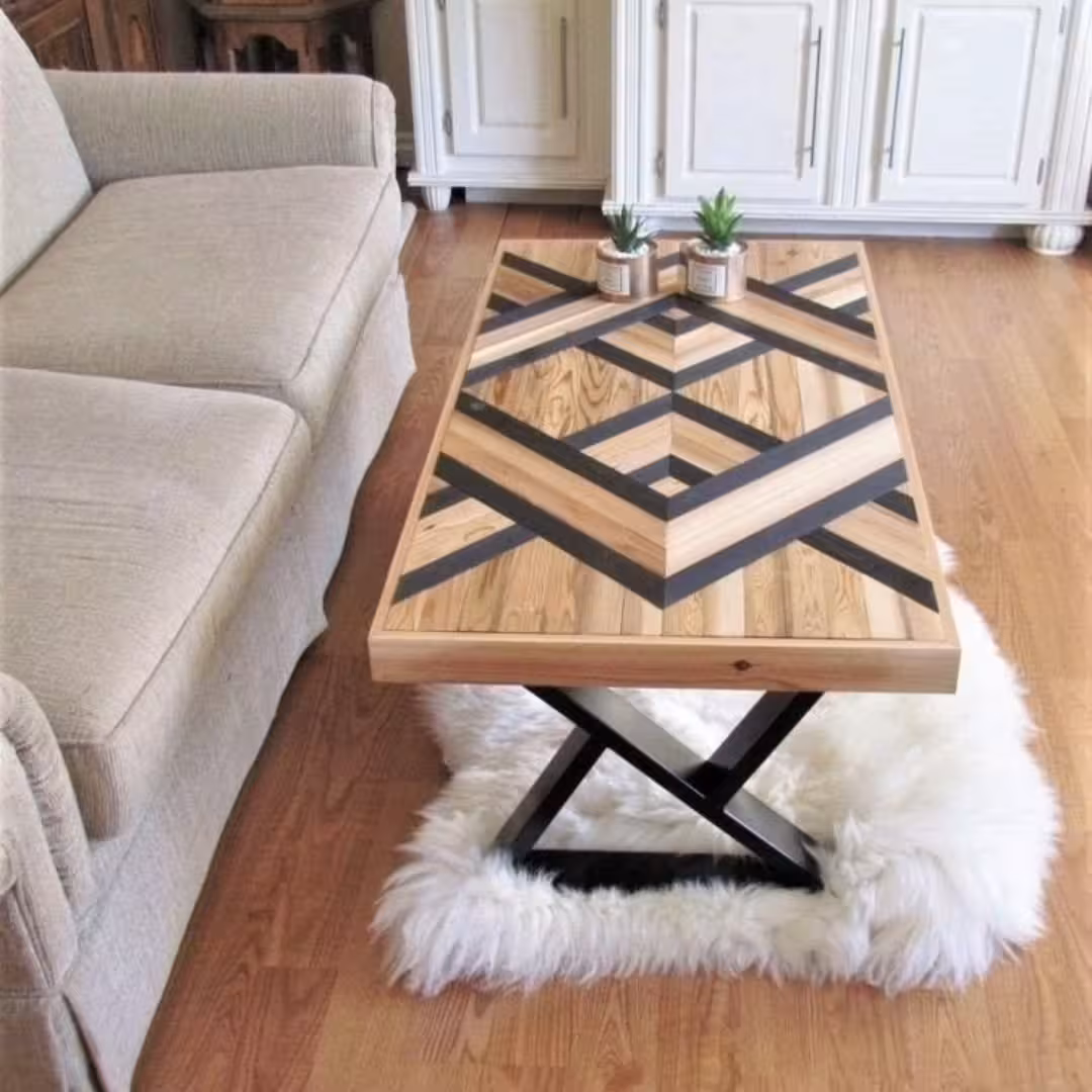 Chevron Artisan Inlay Coffee Table