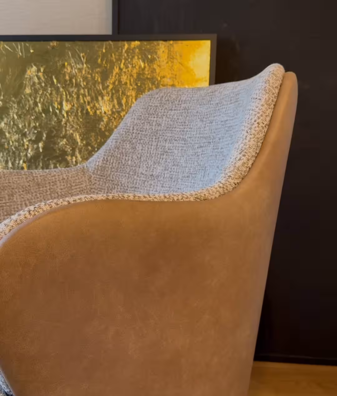 Kyoto Curved Dual-Texture Accent Chair