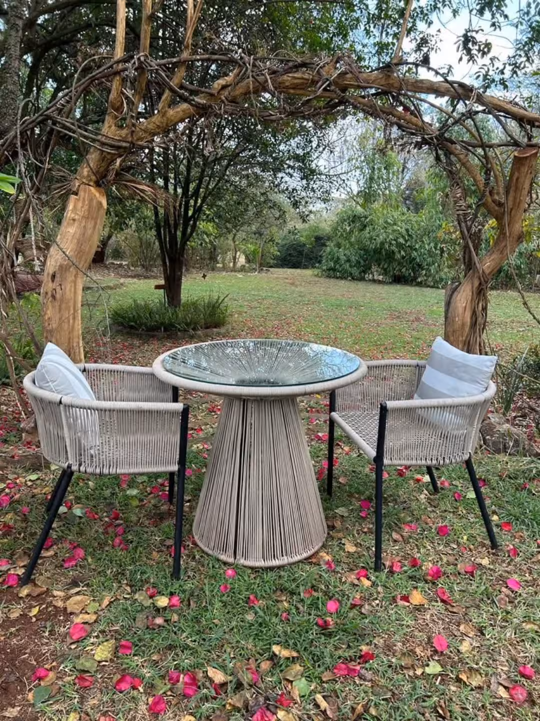 Mist Taupe Vertical Weave Bistro Ensemble