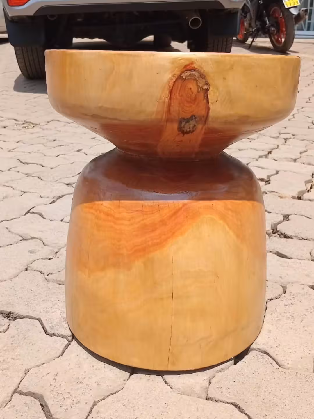 Artisan Helix Solid Wood Accent Stool