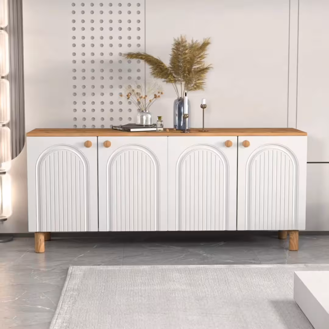 Boho-Luxe Arched Fluted Console
