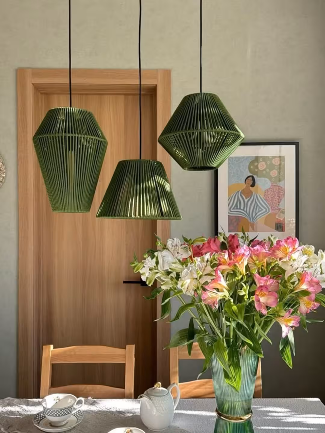 Bohan Emerald Trio Rope Pendant Set