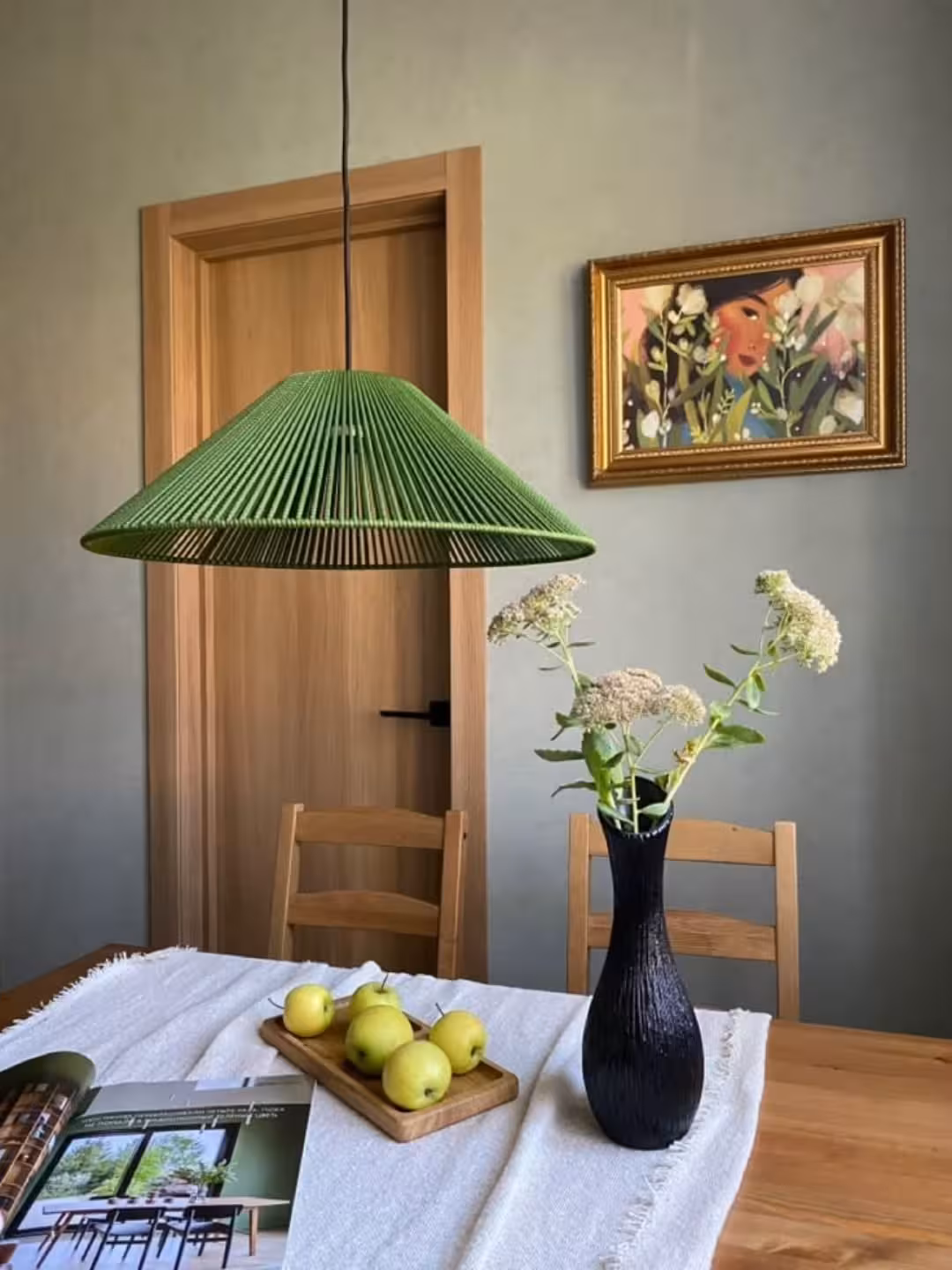 Bohan Olive Conical Rope Pendant