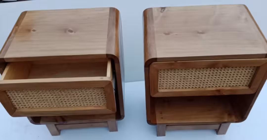 Kyoto Curved Cane Nightstand