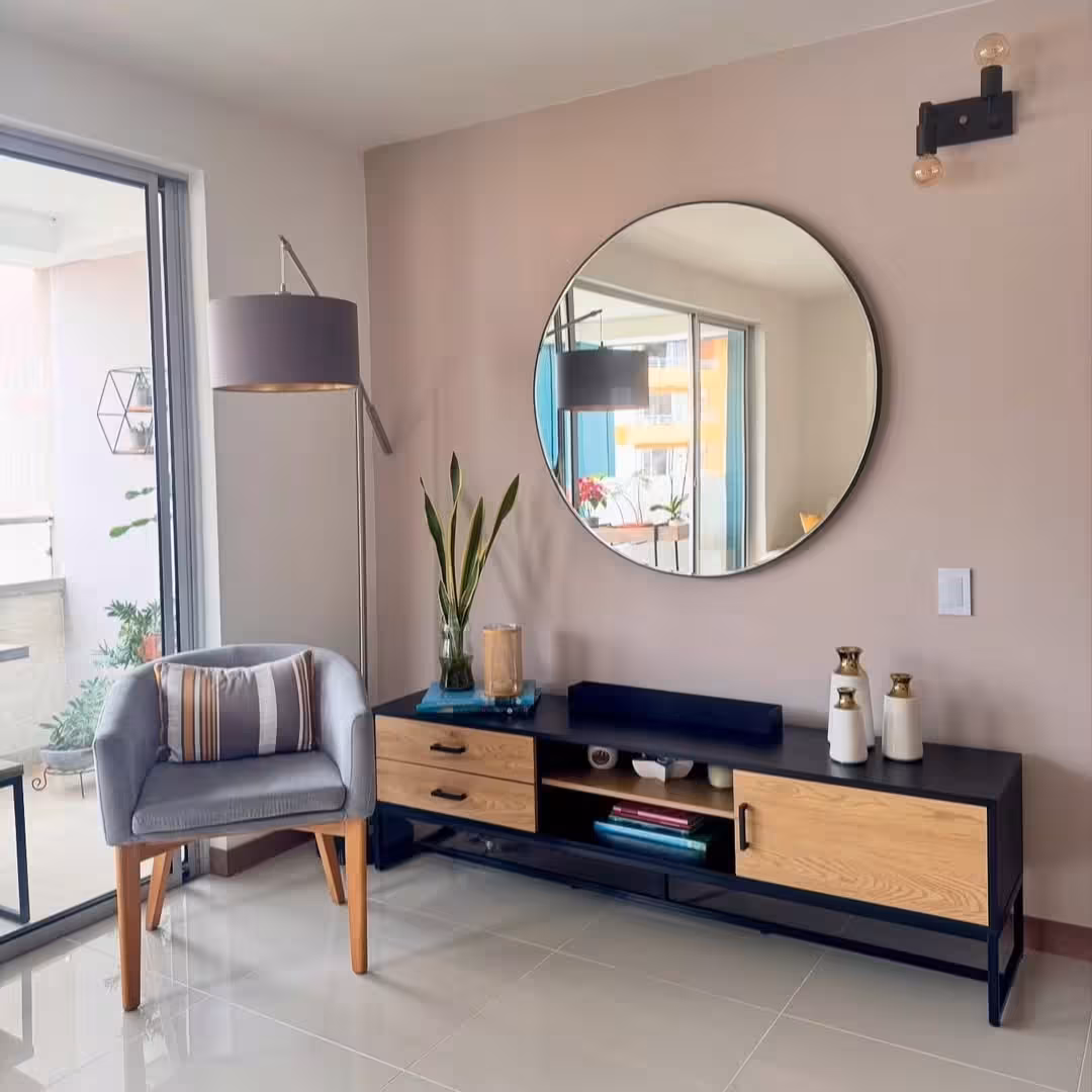 Apex Minimalist Round Wall Mirror