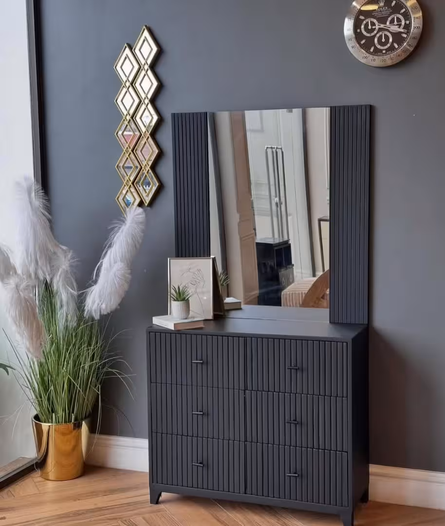 Eclipse Anthracite Reeded Vanity Suite