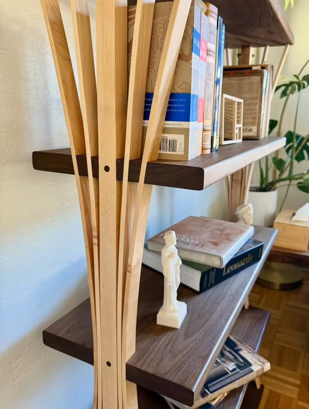 Helix Sculptural Slatted Bookshelf