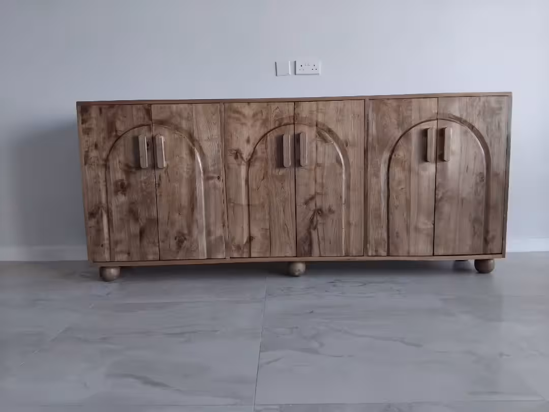 Crestview Arched Pine Buffet Cabinet