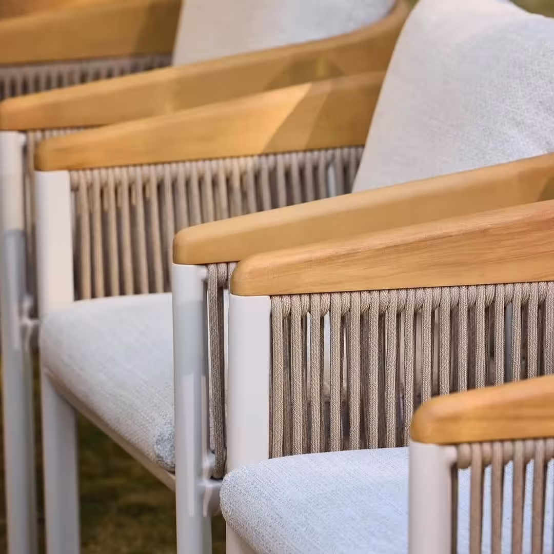 Bohan Coastal Woven Teak Armchair