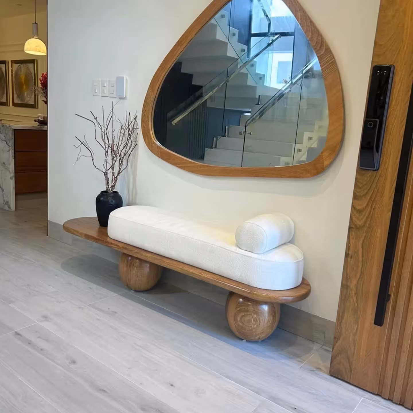 Solstice Organic Mirror & Spherical Bench Set