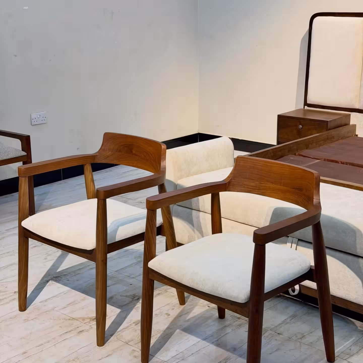 Nordic Ribbon White Oak Armchair