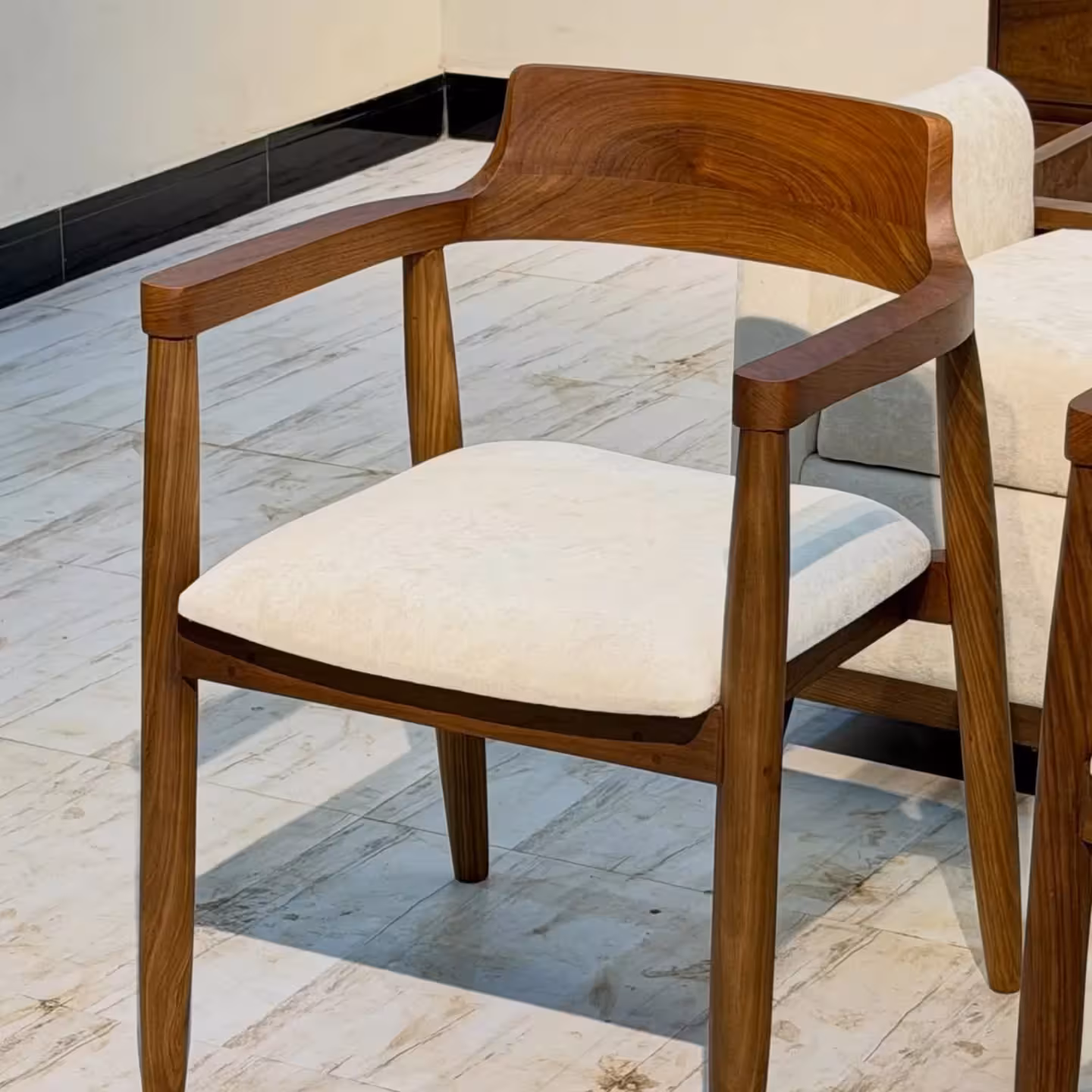 Nordic Ribbon White Oak Armchair