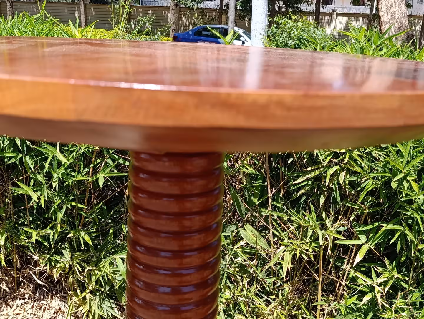 Somerset Ribbed Mahogany Pedestal Bar Table