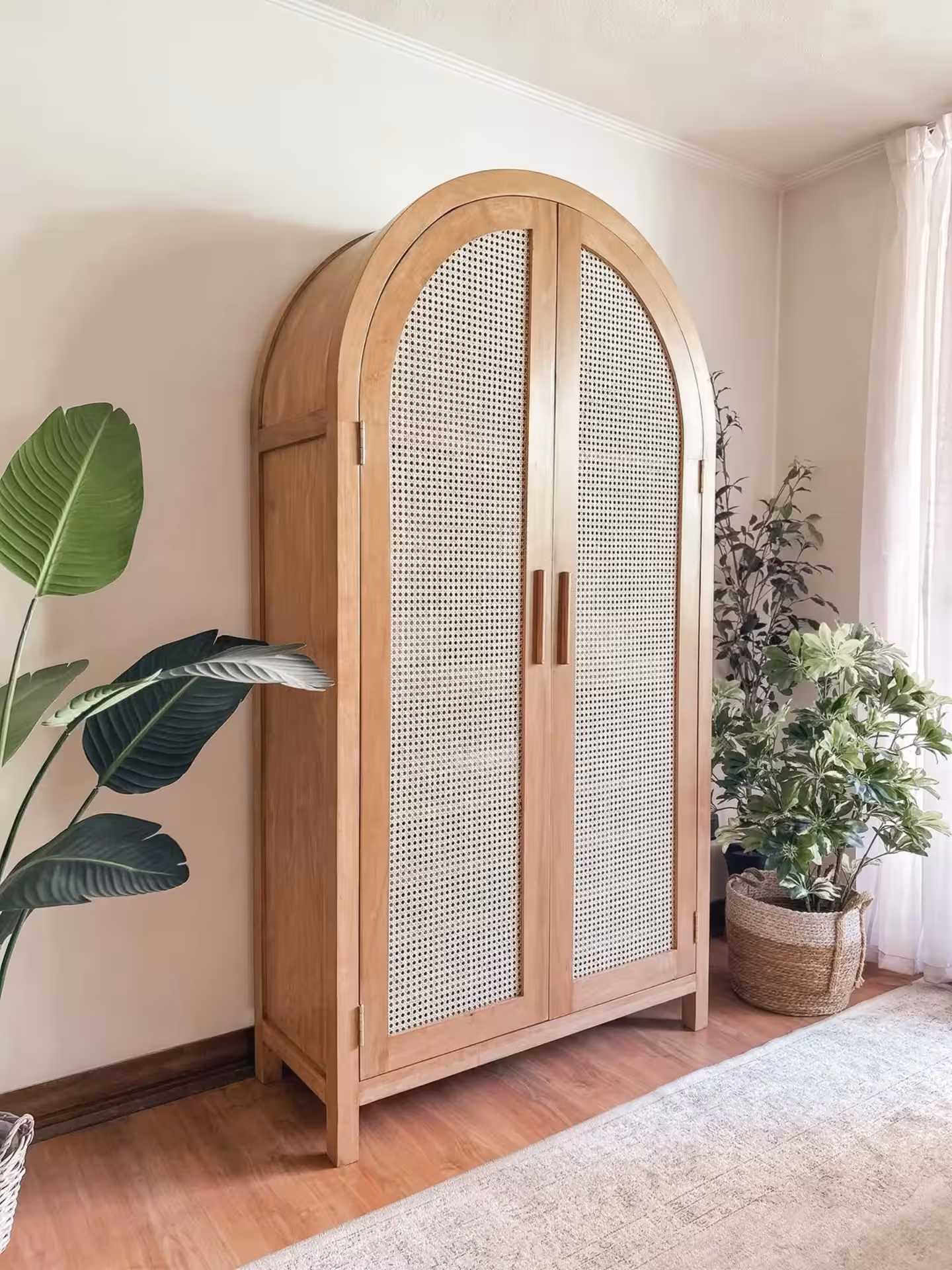 Bohan Arched Cane Bar Cabinet