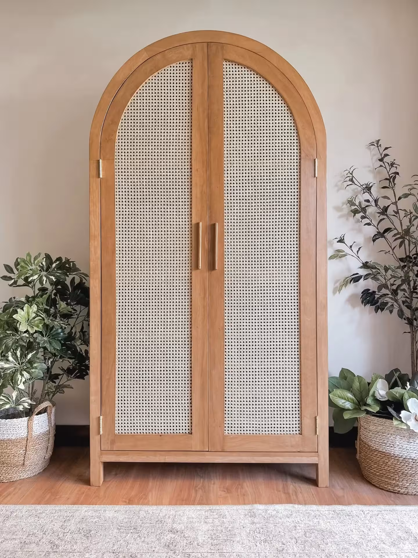 Bohan Arched Cane Bar Cabinet