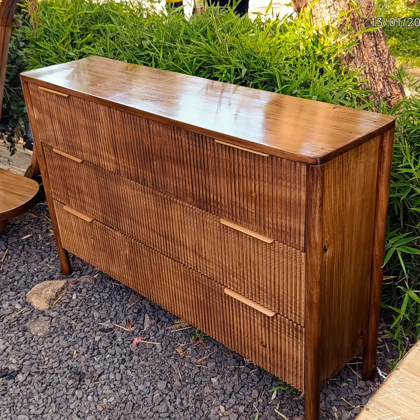 Eclipse Fluted Walnut Dressing Chest