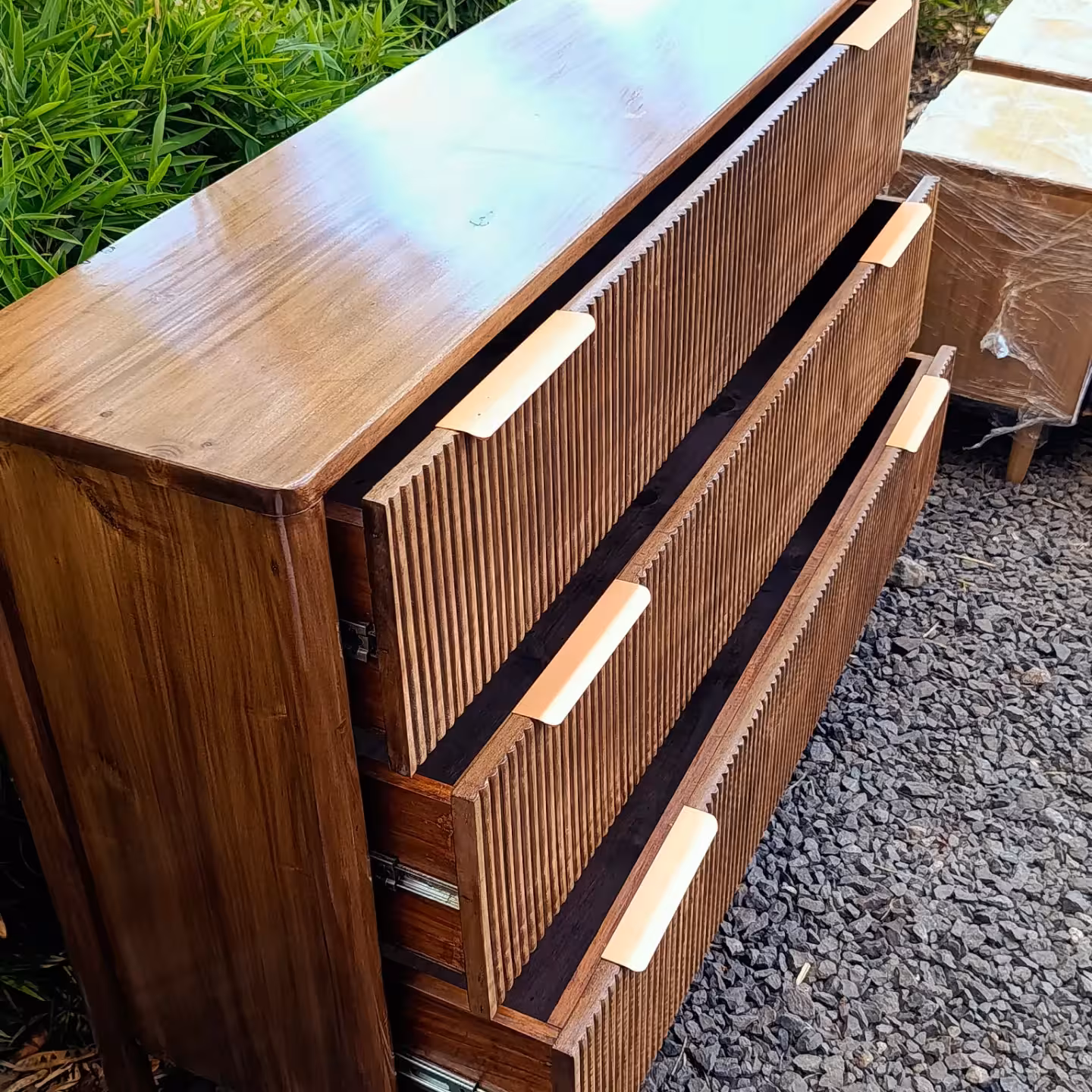 Eclipse Fluted Walnut Dressing Chest