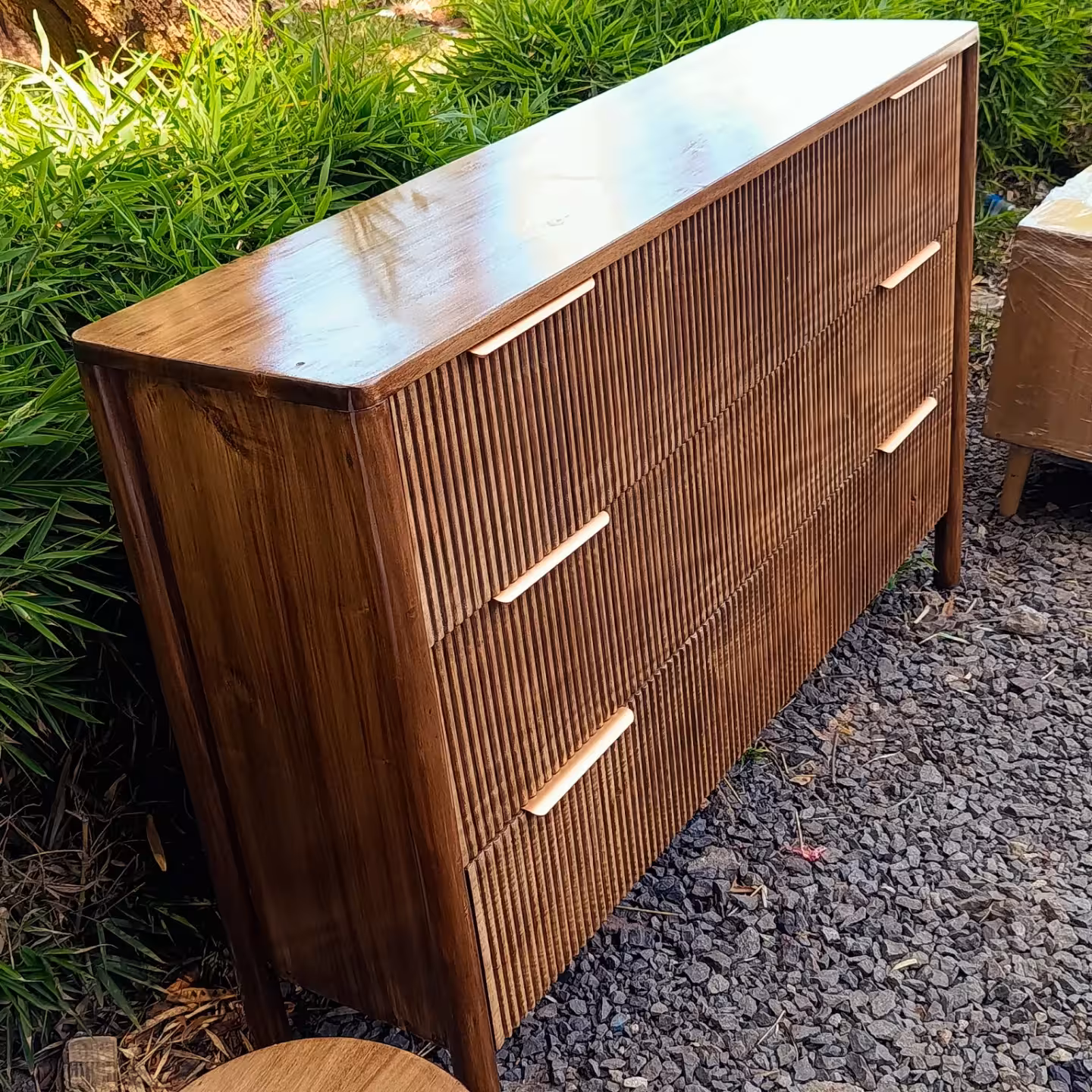 Eclipse Fluted Walnut Dressing Chest