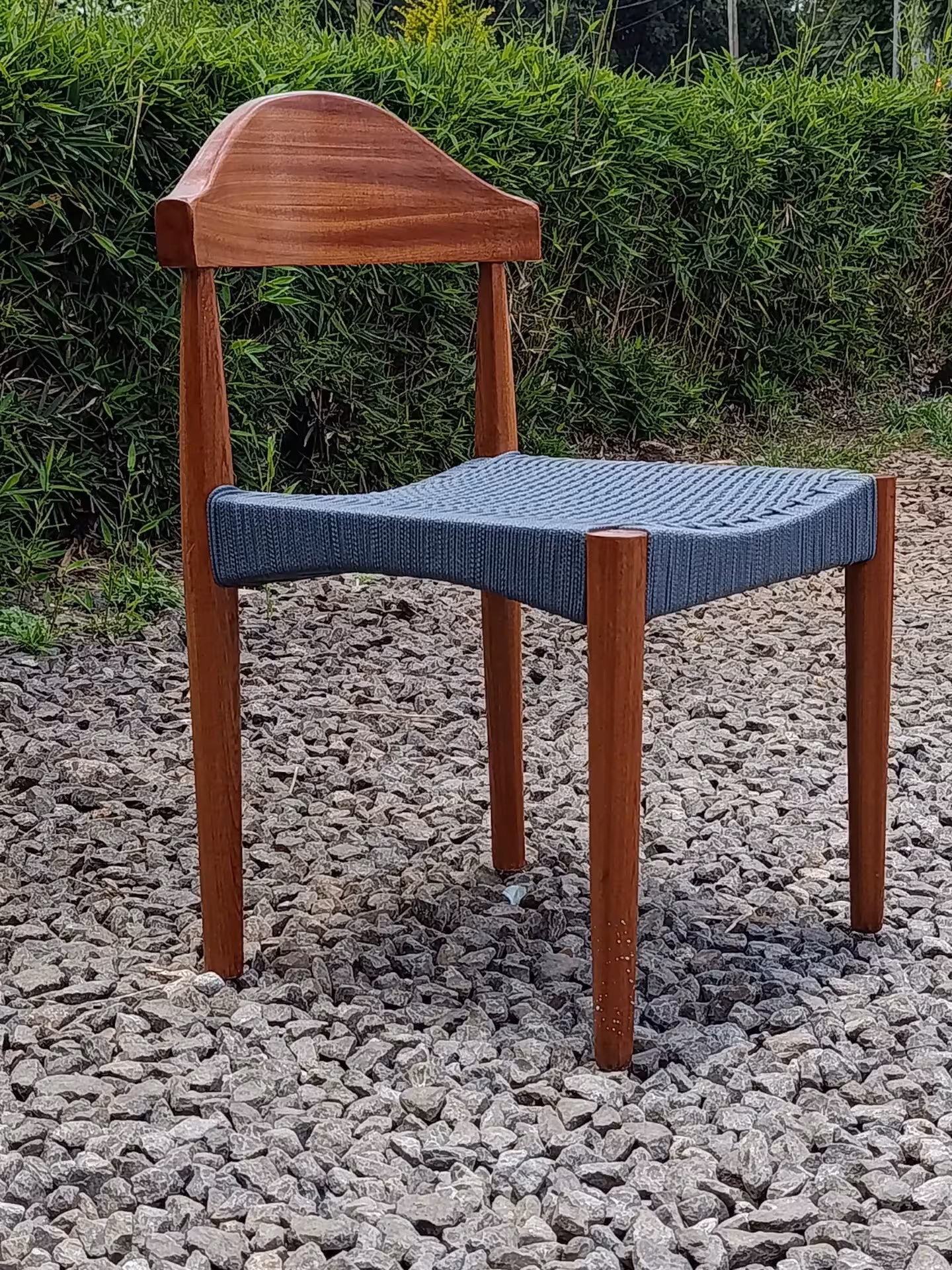 Bohan Woven Teak Arc-Back Chair
