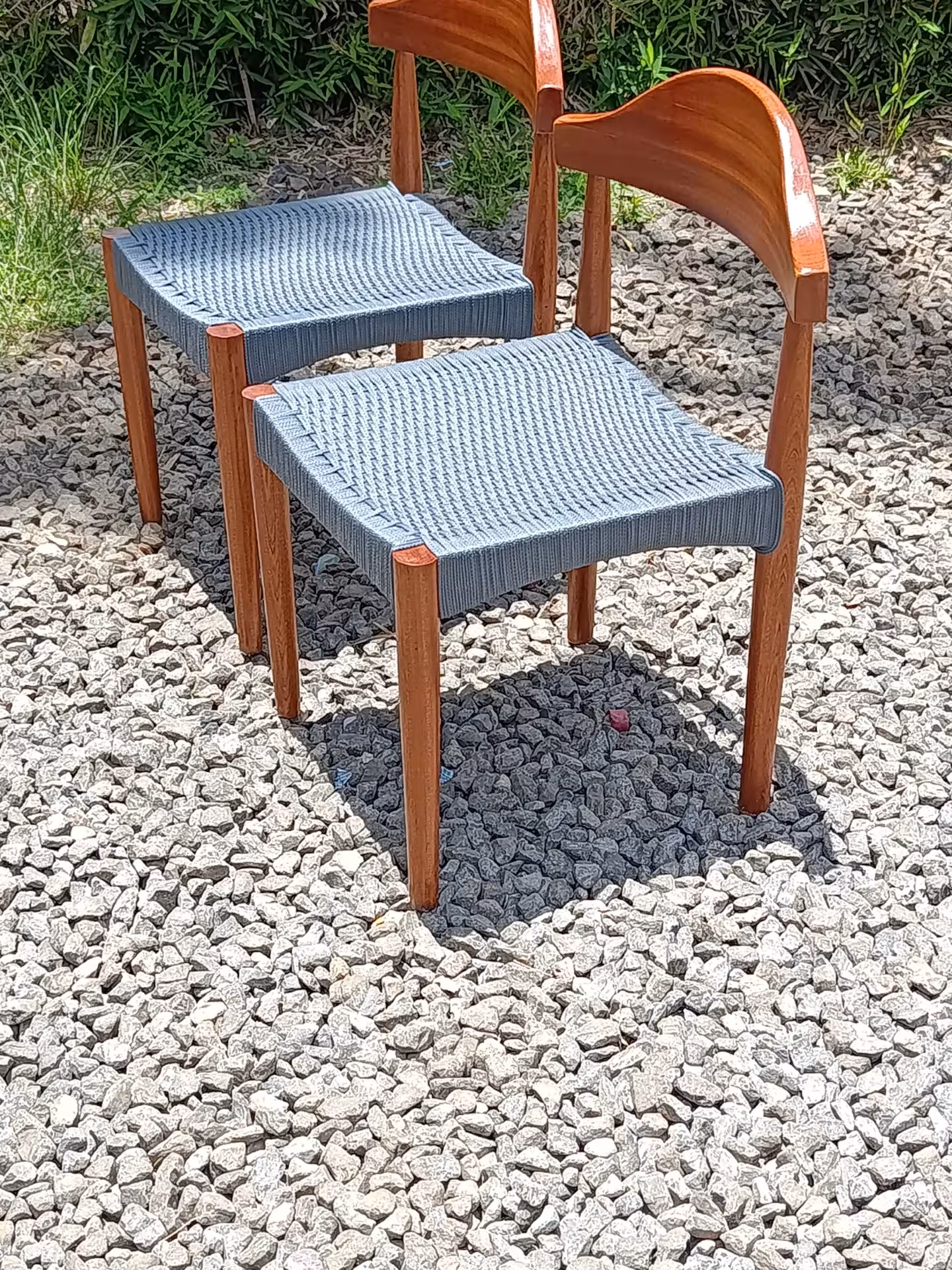 Bohan Woven Teak Arc-Back Chair