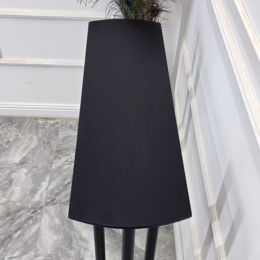 Minimalist Architectural Entryway Console Table and Houndstooth Bench Set